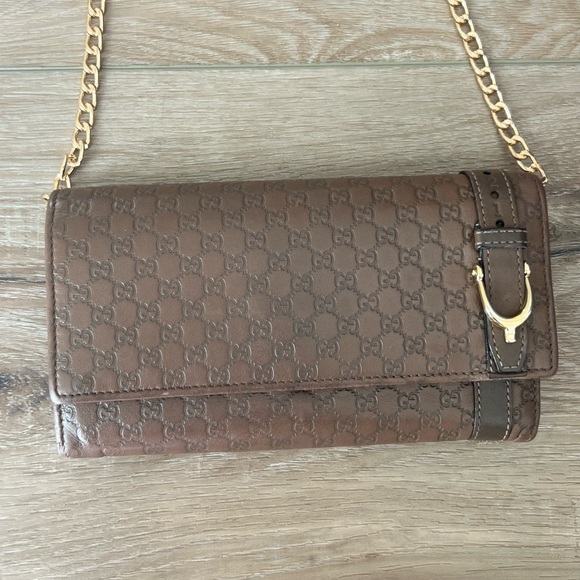 Gucci Handbags - GUCCI Guccissima Continental Wallet WOC w/ COA